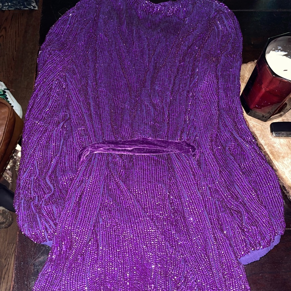 Retrofete Purple Mini Dress - Picture 6 of 7